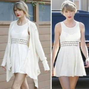 NWT Free People Lace Crochet Midriff Dress Sz 0